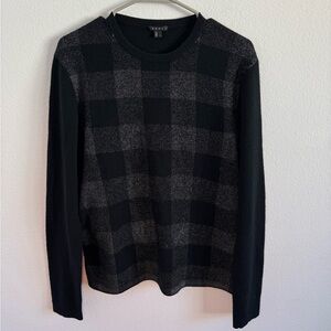 Theory Women’s Black Checkered Cashmere Sweater Size Small